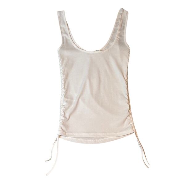 NWT 4th & Reckless White Ruched Tie Tank Top XS | Scoop Neck Stretch - Picture 5 of 7